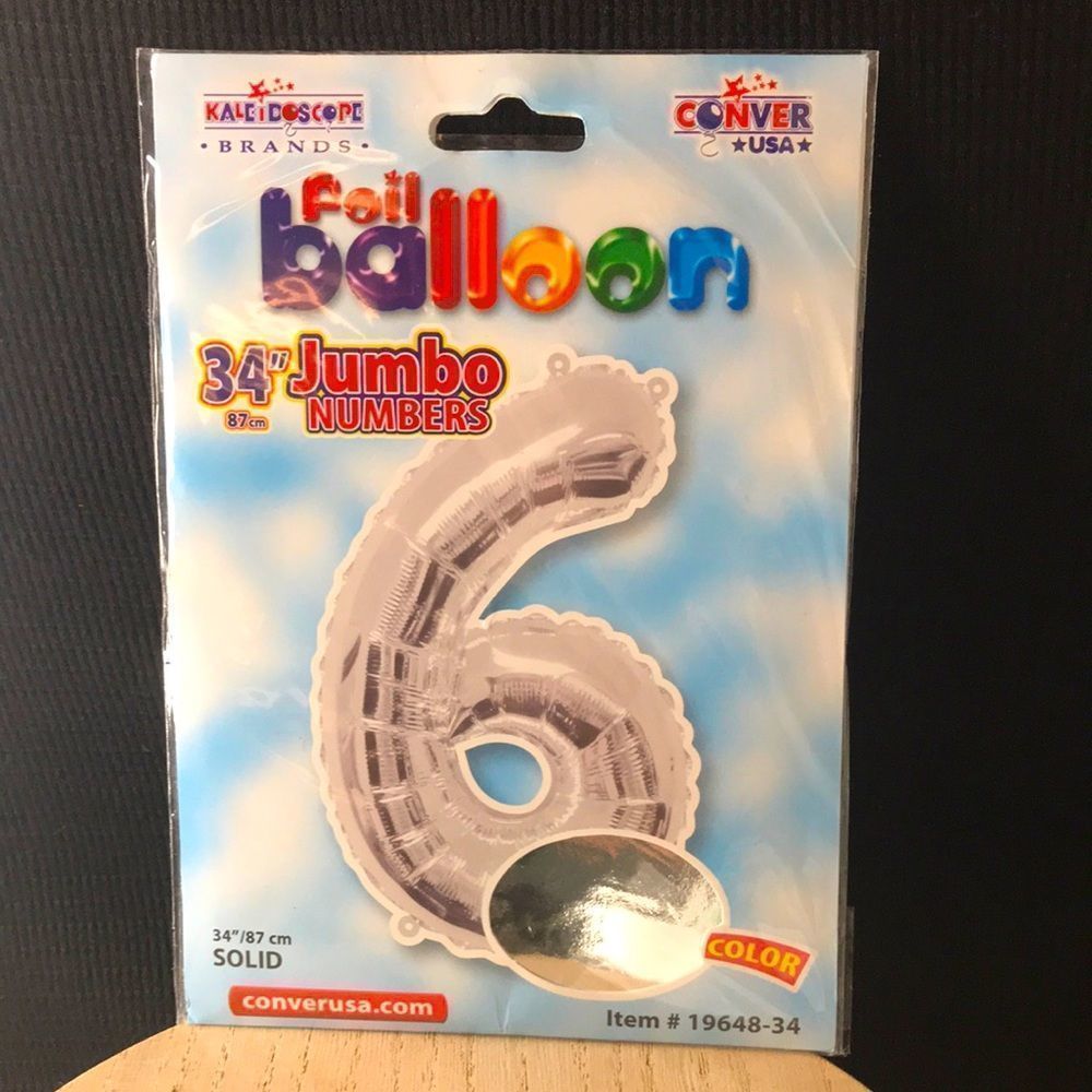 34” Jumbo Number 6 Balloon